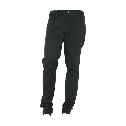 Elegant Summer Black Cotton Trousers