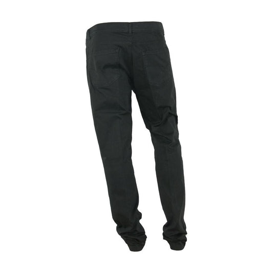 Elegant Summer Black Cotton Trousers