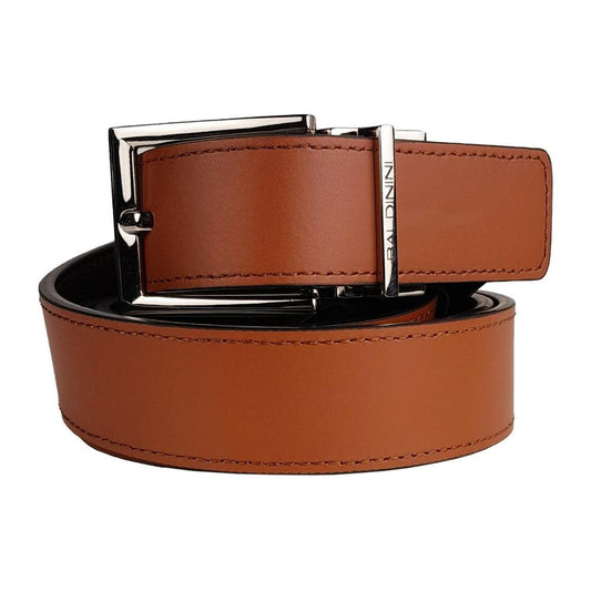 Reversible Calfskin Leather Belt in Rich Brown