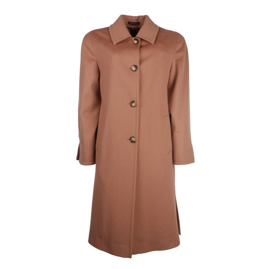 Made in Italy Chic Beige Virgin Wool Coat Made in Italy