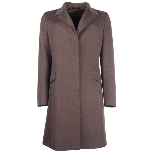 Made in Italy Elegant Woolen Brown Coat for Women Made in Italy