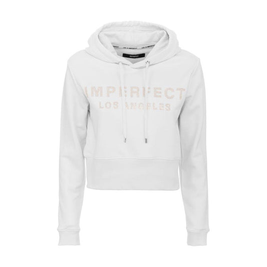 Dazzling Rhinestone Logo White Hoodie