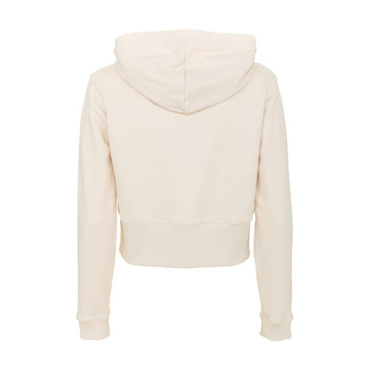 Beige Rhinestone Logo Hoodie Imperfect