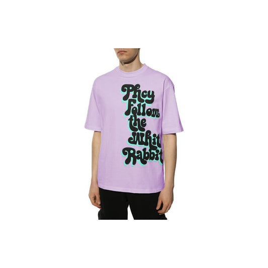 Graphic Crewneck Purple Tee for Men