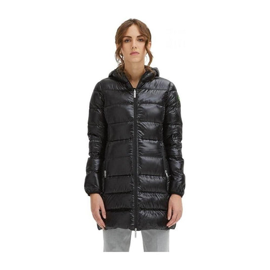 Sleek Nylon Down Jacket with Hood