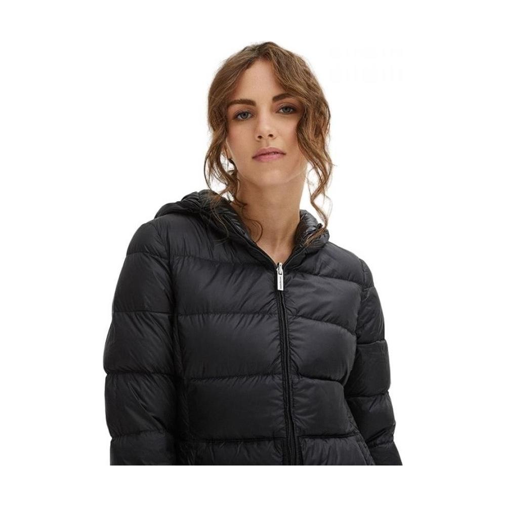 Sleek Nylon Down Jacket with Hood