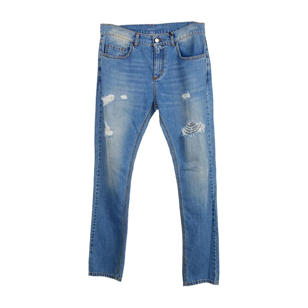 Chic Ripped Stitch-Print Men's Jeans