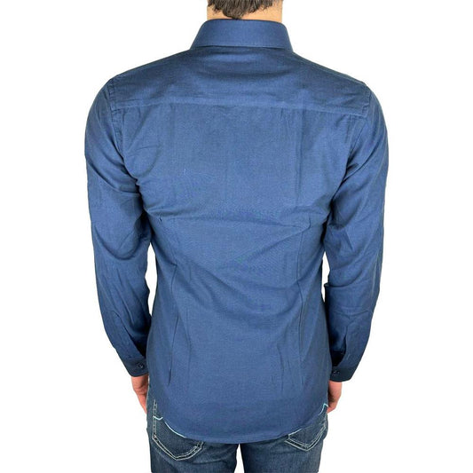 Elegant Milano Solid Blue Oxford Shirt