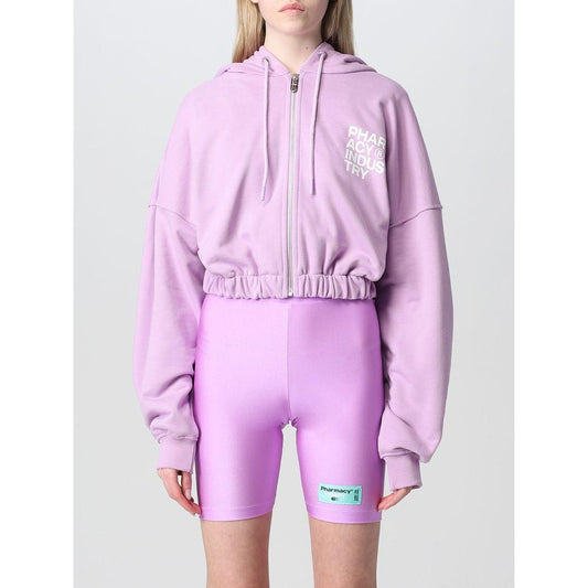 Plush Purple Cotton Hoodie with Zip Closure