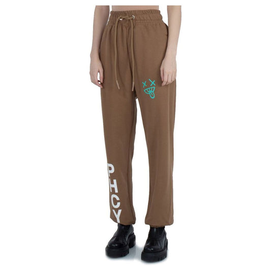 Chic Cotton Jersey Trousers with Logo Print