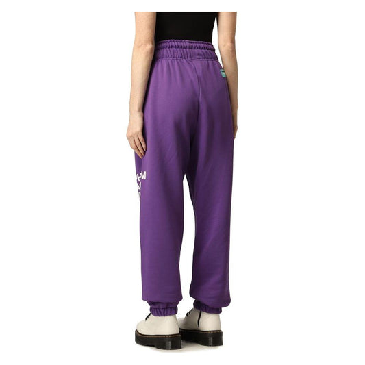 Chic Purple Logo Tracksuit Trousers