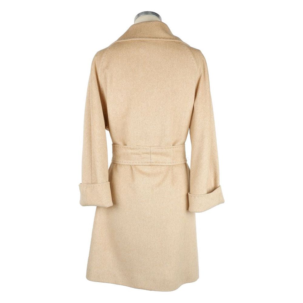 Elegant Beige Wool Women's Coat