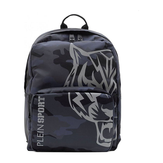 Sleek Grey Tiger Print Backpack