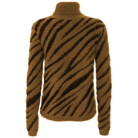 Imperfect Elegant Striped High Collar Sweater WOMAN SWEATERS Imperfect