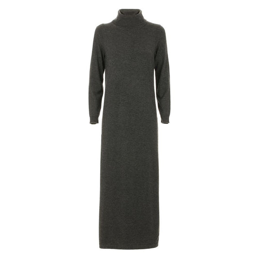 Elegant Gray High Collar Dress Trio-Blend