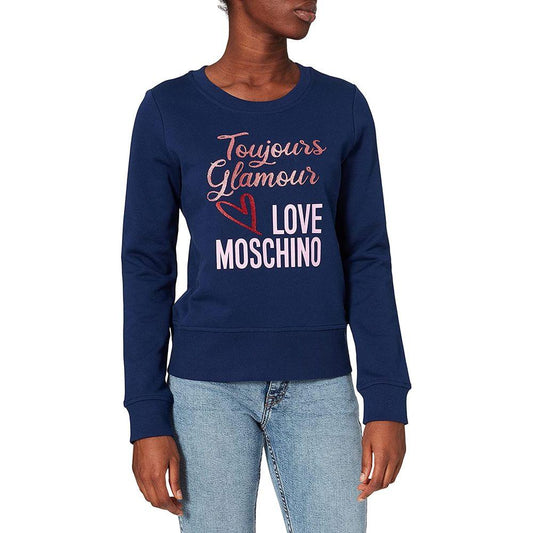 Love Moschino Chic Blue Emblem Sweatshirt Love Moschino