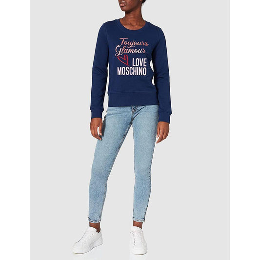 Chic Blue Emblem Sweatshirt