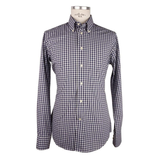 Elegant Milano Square-Patterned Cotton Shirt