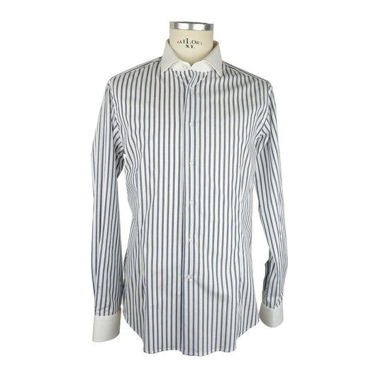 Elegant Striped Milano Cotton Shirt