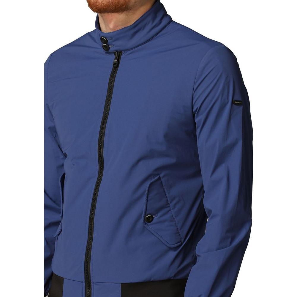 Elegant Blue Bielastic Bomber Jacket