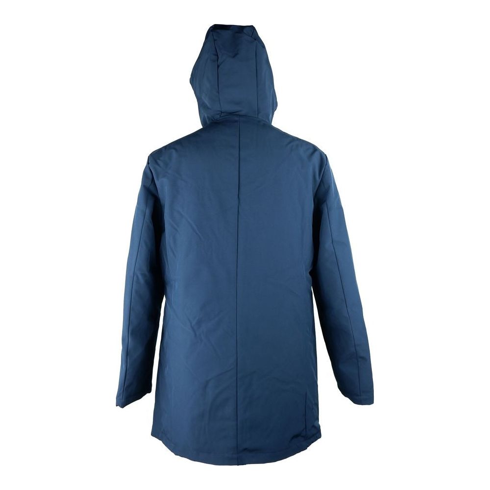 Stylish Men's Long Hooded Jacket in Blue