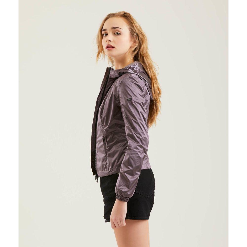 Sleek Ultra-Light Metallic Nylon Jacket