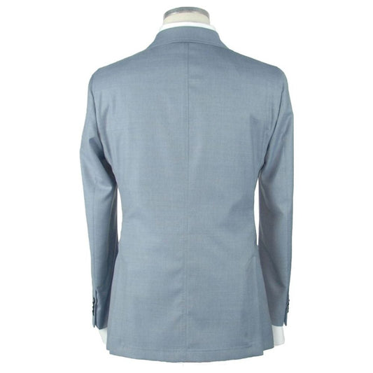 Elegant Slim Light Blue Wool Blazer