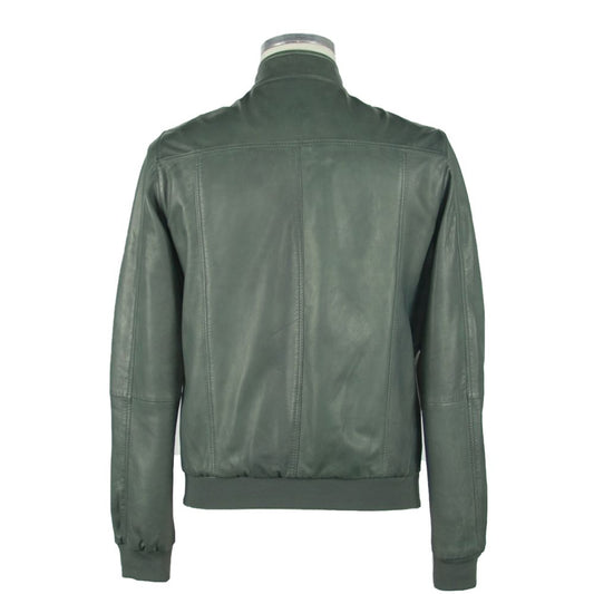 Emilio Romanelli Emerald Elegance Leather Jacket Emilio Romanelli