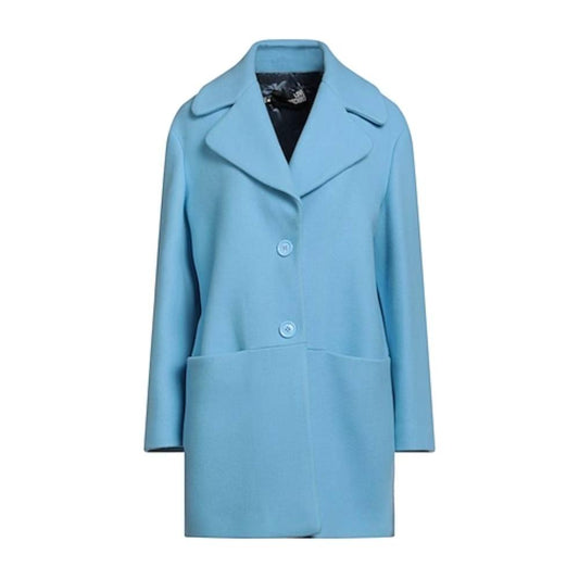 Elegant Light Blue Wool Coat