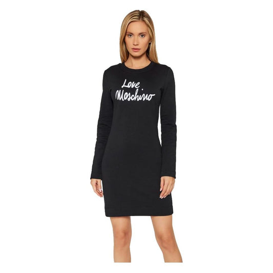 Chic Embossed Logo Cotton Blend Dress