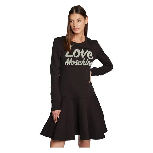 Chic Embossed Logo Cotton Blend Dress