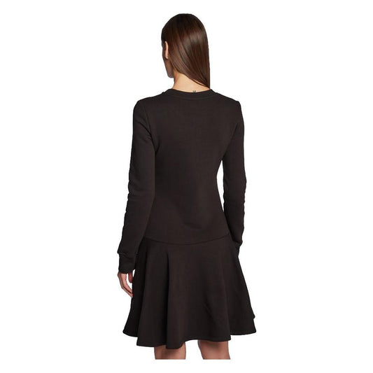 Chic Embossed Logo Cotton Blend Dress