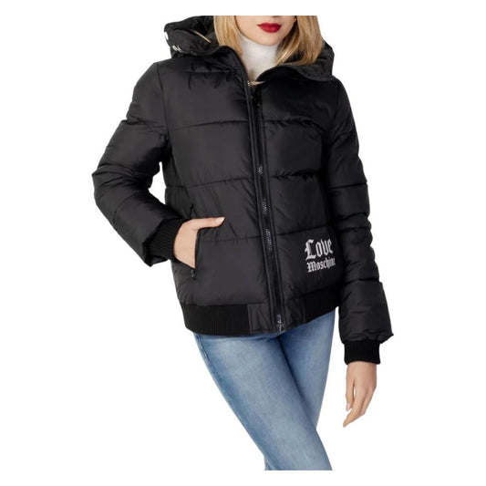 Love Moschino Chic Hooded Down Jacket with Signature Logo Love Moschino