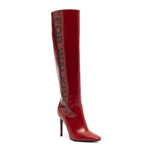 Chic Scarlet Patent Leather Stiletto Boots