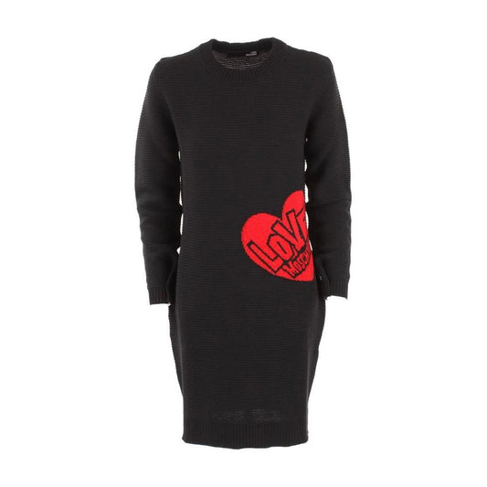 Chic Heart Pattern Knit Wool-Blend Dress