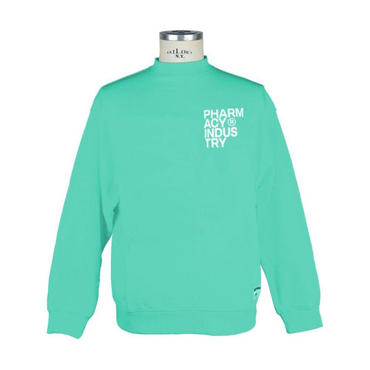 Chic Green Logo Crewneck Sweatshirt