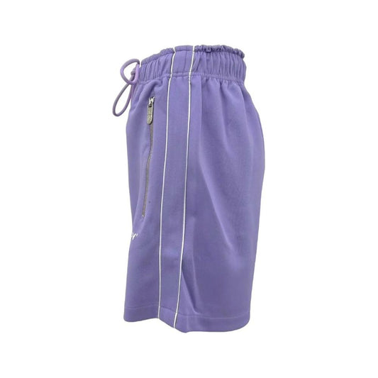 Chic Purple Bermuda Shorts with Side Stripes