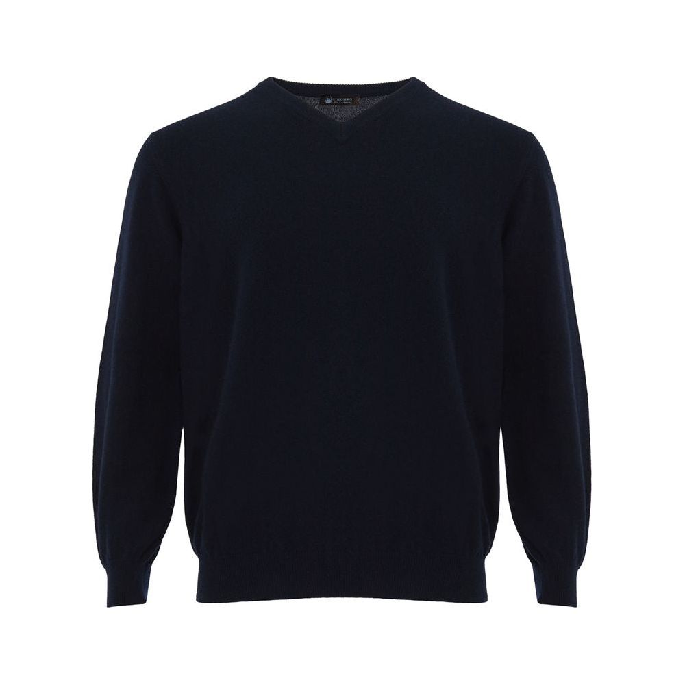 Elegant Cashmere Blue Sweater for Men