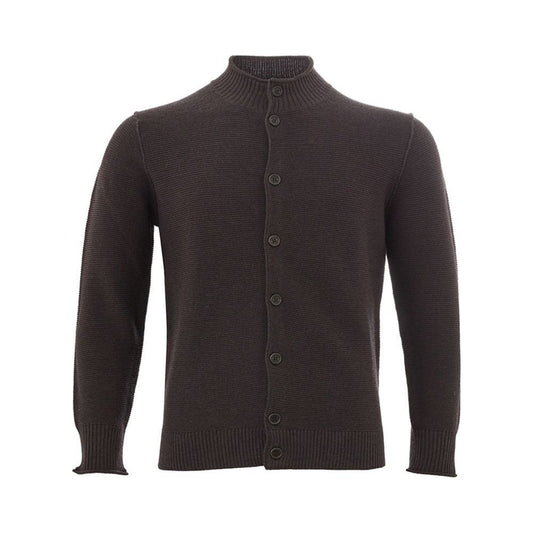 Elegant Wool Brown Cardigan for Men