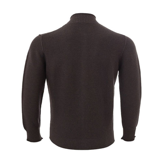 Elegant Wool Brown Cardigan for Men