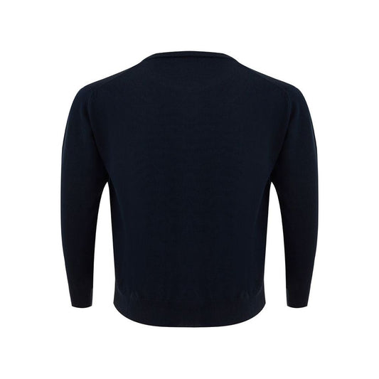 Elegant Blue Wool Sweater for Men