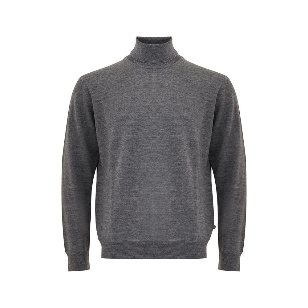 Elegant Gray Wool Sweater for Men