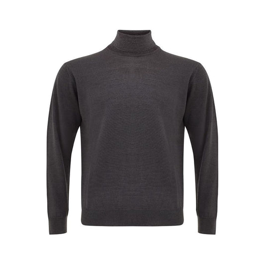 Elegant Gray Wool Sweater for Men