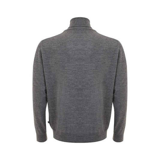 Elegant Gray Wool Sweater for Men