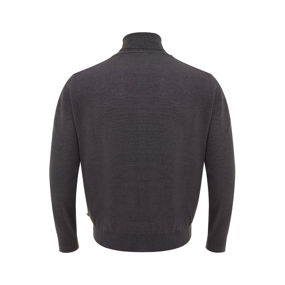 Elegant Gray Wool Sweater for Men