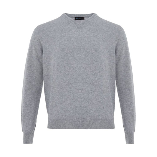 Elegant Gray Cashmere Men's Sweater