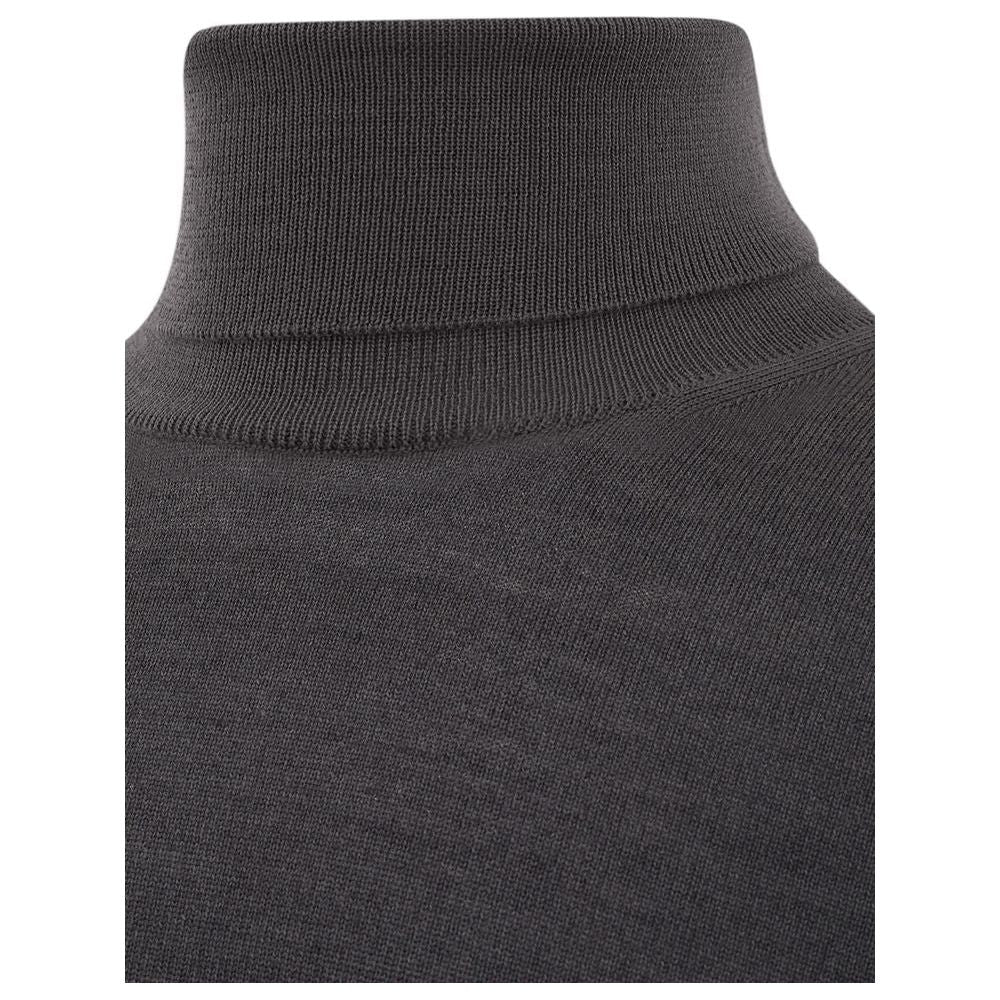 Elegant Gray Wool Sweater for Men