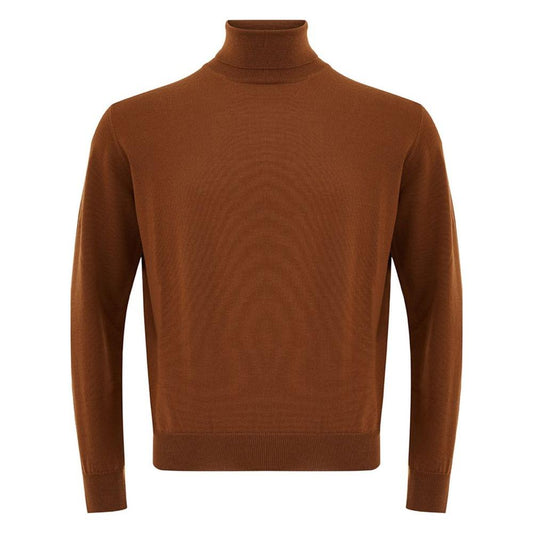 Elegant Brown Wool Sweater for Men