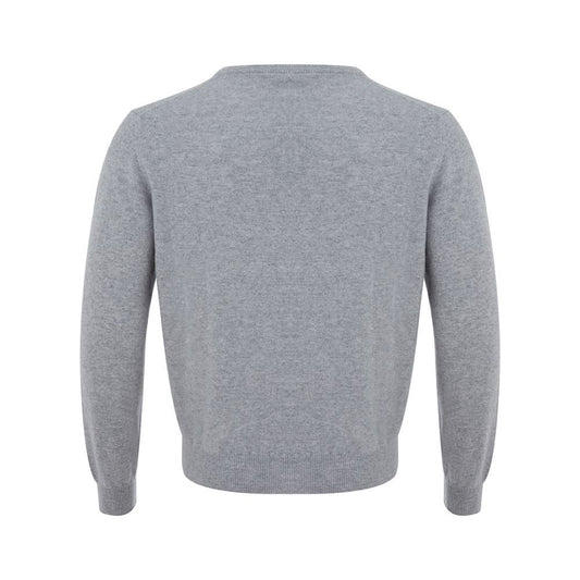 Elegant Gray Cashmere Men's Sweater