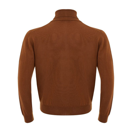 Elegant Brown Wool Sweater for Men